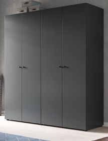 Kleiderschrank Carter in grau Dreht�renschrank 4-t�rig 160 x 176 cm
