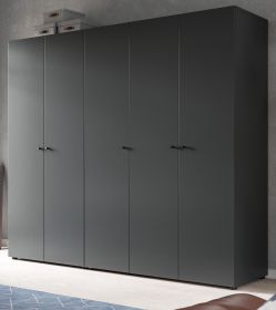 Kleiderschrank Carter in grau Dreht�renschrank 5-t�rig 200 x 176 cm