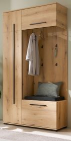 Kompaktgarderobe Design-D in Evoke Eiche 111 x 200 cm