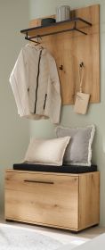 Garderobe Set 3-teilig Design-D in Evoke Eiche 80 x 200 cm