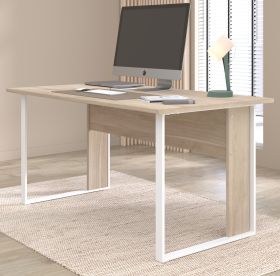 Schreibtisch StartUP in Eiche und wei� Laptoptisch f�r Homeoffice und B�ro 150 x 80 cm