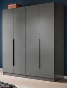 Kleiderschrank Swan in grau Dreht�renschrank 4-t�rig 160 x 181 cm