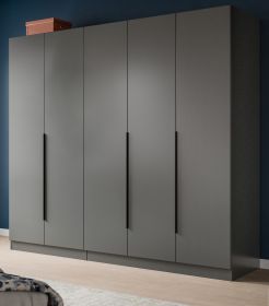 Kleiderschrank Swan in grau Dreht�renschrank 5-t�rig 200 x 181 cm