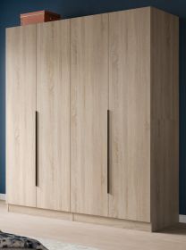 Kleiderschrank Swan in Sonoma Eiche Dreht�renschrank 4-t�rig 160 x 181 cm