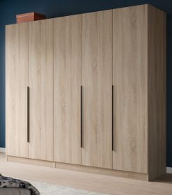 Kleiderschrank Swan in Sonoma Eiche Dreht�renschrank 5-t�rig 200 x 181 cm