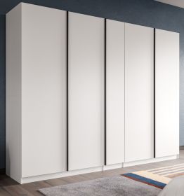 Kleiderschrank Girona in wei� Dreht�renschrank 5-t�rig 230 x 183 cm