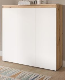 Kommode Assino in wei� und Evoke Eiche 105 x 111 cm
