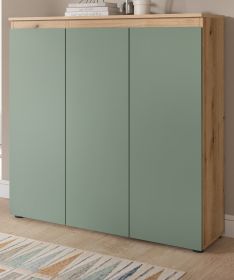 Kommode Assino in gr�n und Evoke Eiche 105 x 111 cm