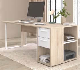 B�rom�bel Set Remote in Eiche und wei� Laptoptisch und Container f�r Homeoffice und B�ro