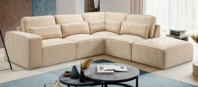 Sofa Pargola in beige Webstoff Ecksofa 4-Sitzer 305 x 281 cm