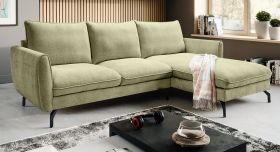Sofa Palma in gr�n Webstoff Ecksofa 5-Sitzer 259 x 167 cm