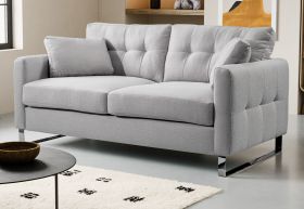 Sofa Alanto in hellgrau Flachgewebe 2-Sitzer 175 cm