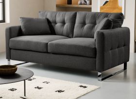 Sofa Alanto in grau Flachgewebe 2-Sitzer 175 cm