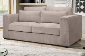 Sofa Canedo in beige-braun Cord Couch 2,5-Sitzer 200 cm