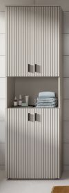 Badezimmer Hochschrank Livia in Kaschmir Badschrank 60 x 192 cm