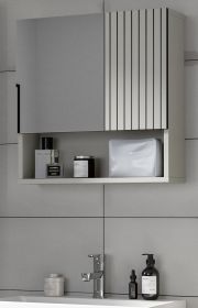 Badezimmer Spiegelschrank Livia in Kaschmir Badschrank mit Spiegel 54 cm