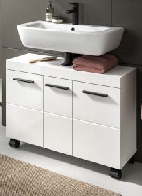 Waschbeckenunterschrank Talerno in wei� Hochglanz Badezimmer Unterschrank 80 x 58 cm