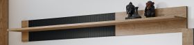 Wandboard Heron in Ribbeck Eiche und schwarz Wandregal mit gefr�sten Rillen 160 cm