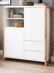 Highboard Malta in wei� und Artisan Eiche 120 x 139 cm