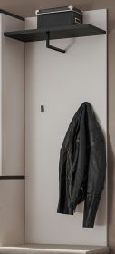 Garderobenpaneel Vektor in Kaschmir und schwarz Wandgarderobe 60 x 157 cm