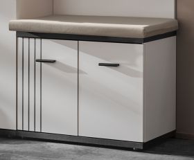 Garderobe Sitzbank Vektor in Kaschmir und schwarz Garderobenbank mit Streifenmuster 60 x 46 cm