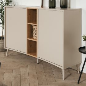 Sideboard Sena in Kaschmir und Artisan Eiche 135 cm, mit Push-to-Open