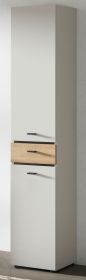 Badezimmer Hochschrank Matteo in Kaschmir und Evoke Eiche 32 x 191 cm