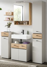 Badm�bel Set Matteo in Kaschmir und Evoke Eiche Badkombination 154 x 191 cm