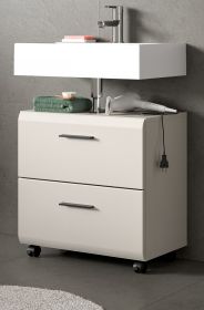 Waschbeckenunterschrank Cover in Kaschmir Badezimmer Unterschrank auf Rollen 60 cm