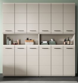 Badezimmer Hochschrank Set Cover in Kaschmir 2x Mehrzweckschrank 180 x 185 cm