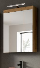 Badezimmer Spiegelschrank Shawn in Artisan Eiche Badschrank 3-t�rig 60 x 79 cm