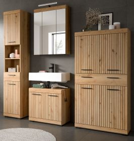 Badmöbel Set 4-teilig Shawn in Artisan Eiche Badkombination 200 x 191 cm Badmöbel Set 4-teilig Shawn in Artisan Eiche Badkombination 200 x 191 cm
