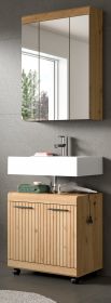 Badm�bel Set 2-teilig Shawn in Artisan Eiche Badkombination auf Rollen 60 x 191 cm