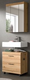 Badm�bel Set 2-teilig Shawn in Artisan Eiche Badkombination auf Rollen 60 x 191 cm
