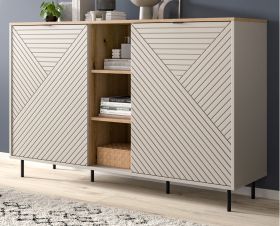 Sideboard Bente in Kaschmir und Evoke Eiche Kommode 154 x 95 cm