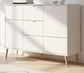 Kommode Runa in wei� matt Sideboard skandinavisch 115 cm