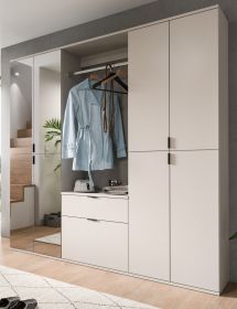 Garderobe Set Line-Up in Kaschmir Garderobenschrank mit Spiegel 183 x 193 cm