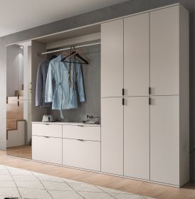 Garderobe Set Line-Up in Kaschmir Garderobenschrank mit Spiegel 273 x 193 cm