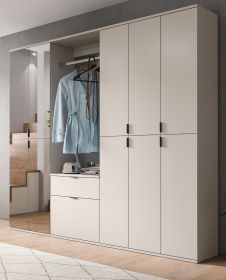 Garderobe Set Line-Up in Kaschmir Garderobenschrank mit Spiegel 213 x 193 cm