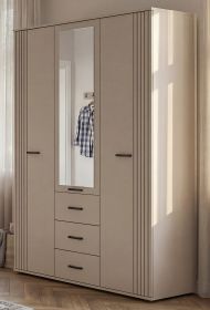 Kleiderschrank Jolly in Kaschmir  Kinder-/Jugendzimmer Dreht�renschrank 3-t�rig mit Spiegel 135 x 190 cm