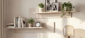 Wandboard Set Jolly in Kaschmir Kinder-/Jugendzimmer Wandregal 2-teilig, 100-120 x 20 cm