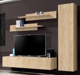 Wohnwand Option in Jackson Eiche Schrankwand 4-teilig h�ngend mit Push-To-Open, 210 x 170 cm