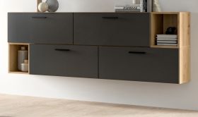 Sideboard Onawa in Grau und Artisan Eiche Kommode h�ngend / stehend 176 cm, Soft-Close