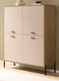 Highboard Ingar in Kaschmir und Eiche Kommode 115 x 140 cm, Soft-Close