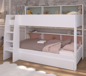 Parisot Etagenbett Leo in wei� Kinder und Jugendzimmer Hochbett 90 x 200 cm