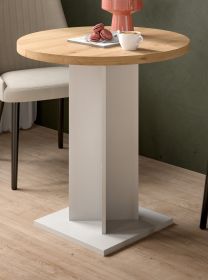 Esstisch Anton in Artisan Eiche und wei� K�chentisch rund 70 cm
