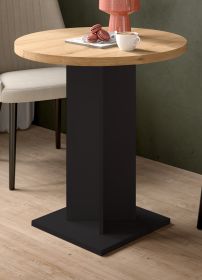 Esstisch Anton in Artisan Eiche und schwarz K�chentisch rund 70 cm