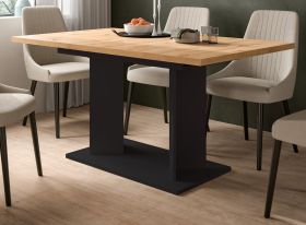 Esstisch Anton in Artisan Eiche und schwarz Tisch ausziehbar 150 - 190 x 90 cm