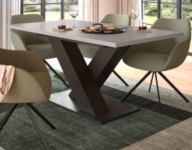 Esstisch Home-X in kaschmir und grau Tisch ausziehbar 150 - 190 cm