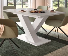 Esstisch Home-X in kaschmir und wei� Tisch ausziehbar 150 - 190 cm